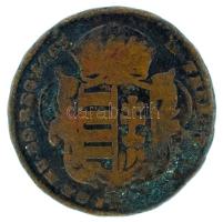 1763. Rézdénár "Mária Terézia / zárt korona" T:F, patina Huszár: 1756, Unger III.: 1278