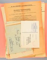 cca 1900-1950 100 db céges irat és boríték mappában