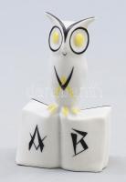 Hollóházi bölcs bagoly. Terv.: Balogh Béla. Jelzett, m: 9,5 cm