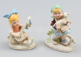 2 darab régi német gyermekjáték porcelán figura, m: 9-10,5 cm