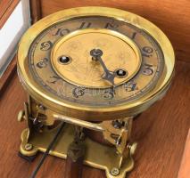 Art nouveau falióra, felesütős, fózolt üveggel, kulccsal, súlyok nélkül, 65x25 cm