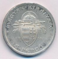 1938. 5P Ag "Szent István" T:VF, peremhiba Adamo P8.1