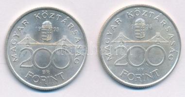 1993. 200Ft Ag "MNB" (2x) T:AU Adamo F13