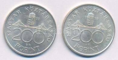 1993. 200Ft Ag "MNB" (2x) T:AU Adamo F13