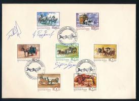 1979 Országos Fogathajtó Bajnokság bélyeg sor aláírásokkal