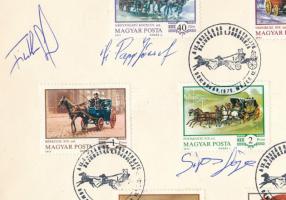 1979 Országos Fogathajtó Bajnokság bélyeg sor aláírásokkal