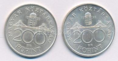 1993. 200Ft Ag "MNB" (2x) T:AU Adamo F13