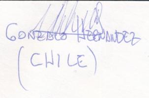 Gonzalo Hernandez, chilei öttusázó által aláírt boríték