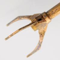 Antik alpakka cukorfogó, h: 13 cm