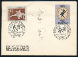 1979 Gáspár Tamás (1960) birkózó világbajnok aláírása bírkózó EB FDC n