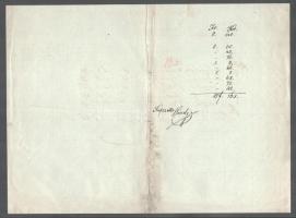 ca 1860 Geld- und Frachtenkarte. postai szállítási jegyzék, Pest bélyegzéssel, ritka