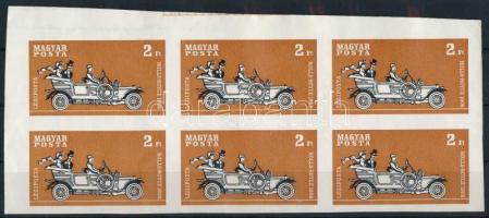 1970 Autó 2Ft hatostömb vágott fázisnyomat gumi nélküli papíron, a lila, a piros és a sárga színek hiányával