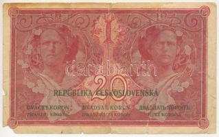Csehszlovákia 1919. 20K "P201 751667" T:VG
Czechoslovakia 1919. 20 Korun "P201 75116...