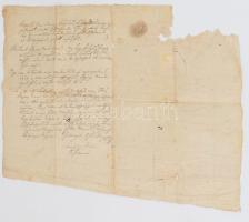 1809 Esztergomi tiszttartó jelentése, 2 kézzel beírt oldalon.