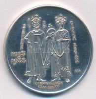 Fritz Mihály (1947- ) 1988. "A Szent Jobb Szegeden" kétoldalas, peremen jelzett Ag emlékér...