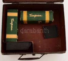 Diafantax vetítőgép Omar Anastigmat objektívvel, Tungsram égőkkel, eredeti kofferében, 24x30 cm