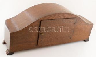 Mauthe német kandallóóra, kulccsal, ingával, kopással, 52x15x22 cm