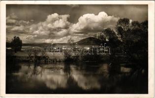 1941 Csíkszereda, Miercurea Ciuc; látkép. Csíkország visszatért. Andory Aladics Zoltán felvétele / general view + "DÉL VISSZATÉR" (gyűrődés / crease)