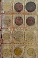 Kisalakú műbőr érmeberakó, összesen 60db férőhellyel, benne 24db vegyes külföldi érmével, közte Német Államok / Poroszország 1862A 3pf Cu "I. Vilmos", stb. T:vegyes Mixed 24pcs foreign coin lot in a coin holder (with 60 place at all), including German States / Prussia 1862A 3 Pfennig Cu "Wilhelm I", etc. C:mixed