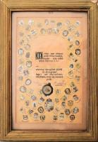 cca 1920-1930 Az Országos Magyar Hadimúzeum Egyesület által kiadott "Nemzeti Ereklye", Nagy-Magyarország vármegyéinek földjéből származó porszemeket tartalmazó "Ércbulla", sorszámozott, névre szóló (Rosenberg Dezső tőzsdetanácsos). Fakeretben, 20x13 cm