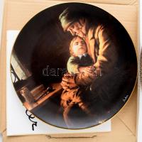 Lagenthal dísztányér, Albert Anker festményének reprodukciójával díszítve, jelzett, hibátlan, d: 23 cm