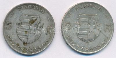 1947. 5Ft Ag "Kossuth" (2x) T:XF patina Adamo F8.1