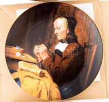 Lagenthal dísztányér, Albert Anker festményének reprodukciójával díszítve, jelzett, hibátlan, d: 23 cm