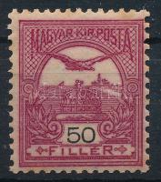 1904 Turul 50f sötétborvörös, fordított vízjellel!! Szép állapotban (180.000)