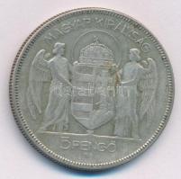 1930. 5P Ag "Horthy jobbra" T:F, kis patina Adamo P8