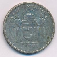 1930. 5P Ag "Horthy jobbra" T:F, kis patina Adamo P8