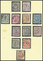 1898 12 db Feketeszámú Krajcáros bélyeg olvasható, ritka bélyegzésekkel