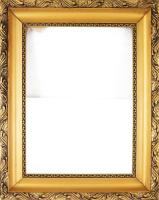 Vastag blondel képkeret, üveggel, befoglaló méret 48x35 cm