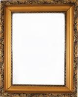 Vastag blondel képkeret, üveggel, befoglaló méret 48x35 cm