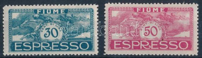 Fiume 1920 Forgalmi záró értékek Mi 112-113 (Mi EUR 200.-) (Sasson EUR 375.-) (Mi 113 ujjlenyomatok / fingerprints)