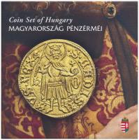 2024. 5Ft-200Ft (6xklf) forgalmi sor + 2024. "V. László aranyforintja" aranyozott Ag, jelzett utánveret (3,491g/0.999/20mm) dísztokos szettben T:PP