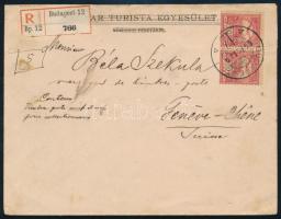 1903 Ajánlott levél Svájcba Turul 50f párral