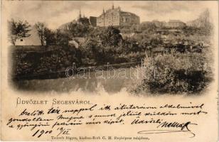 1900 Segesvár, Schässburg, Sighisoara; Evangélikus gimnázium. Teutsch Frigyes kiadása, Roth G. H. fényképész felvétele / Lutheran grammar school (fl)