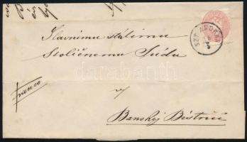 1867 5kr franco levélen (hajtott / folded) "SZT. ANDRÁS"