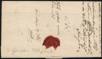 1867 5kr franco levélen (hajtott / folded) "SZT. ANDRÁS"