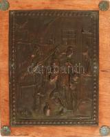 Mulatozók. Szecessziós lemezkép fa lapon, 29x23 cm