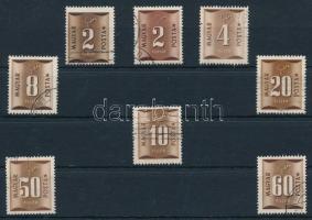 1951 Barnaportó III. 8 db bélyeg számvízjellel