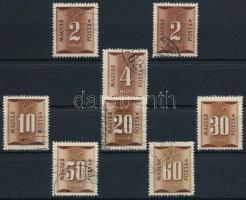 1951 Barnaportó III. 8 db bélyeg számvízjellel