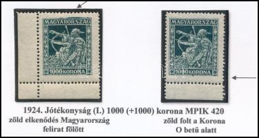 1924 Jótékonyság 2 x 1000K festékfoltokkal