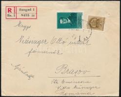 1940 Ajánlott levél 1,10P bérmentesítéssel Brassóba