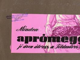 1956 Cziglényi László: Két befőtt címke terv. két verzióban. Vegyes technika, papír, egyenként 28x11...