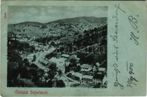 1900 Stájerlak, Steierlak, Stájerlakanina, Steierdorf, Anina; látkép este holdfényben. Hollschütz / general view at night in moonlight (EK)