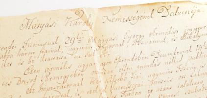 1800-1879 A nemes Mátyássy család nemességével és vagyonával kapcsolatos iratok. Mátyási Károly neme...