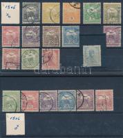 1906 Turul 65 db bélyeg vízjel állások szerint rendezve