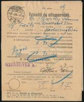 1941 Postai megbízási lap "BUDAPEST"