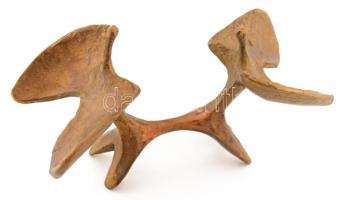 Bors István (1938-2003): Madárpár, angyalpár, bronz szobor, jelzés nélkül, 18x10 cm /// István Bors (1938-2003): Pair of Birds, Pair of Angels, bronze sculpture, unsigned, 18 × 10 cm.